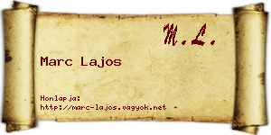 Marc Lajos névjegykártya